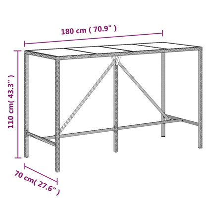 9-Tlg. Gartenbar-Set Mit Kissen Poly Rattan