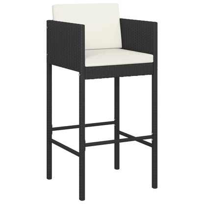 7-Tlg. Gartenbar-Set Mit Kissen Poly Rattan