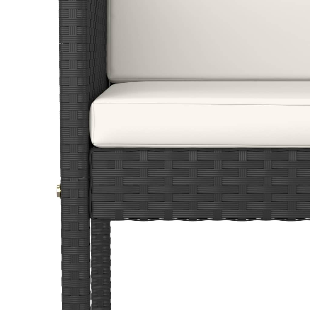 7-Tlg. Gartenbar-Set Mit Kissen Poly Rattan