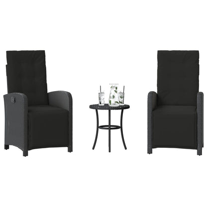 3-Tlg. Bistro-Set Mit Kissen Poly Rattan