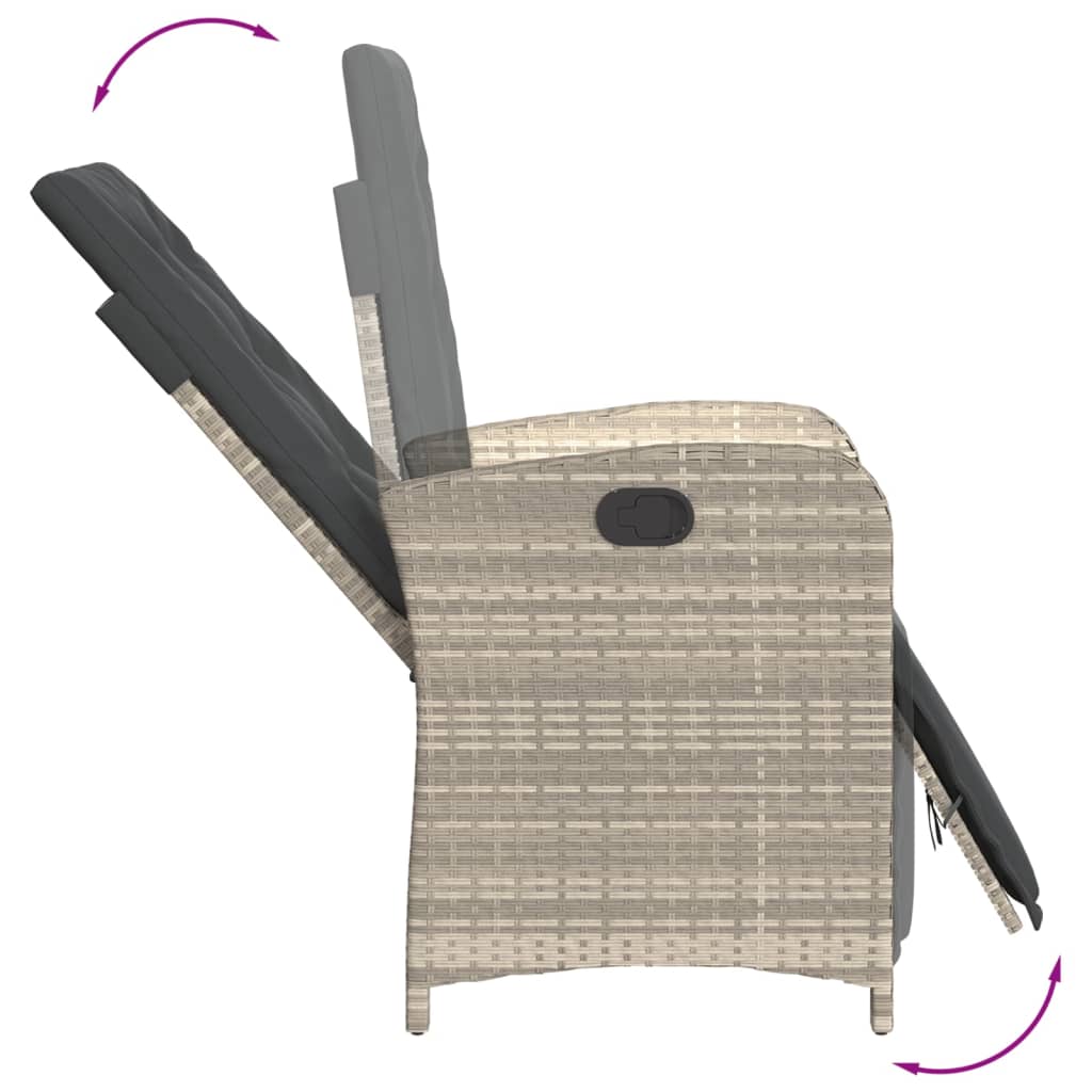 3-Tlg. Bistro-Set Mit Kissen Poly Rattan