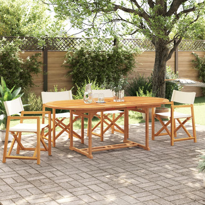 Klappbare Gartenstühle 8 Stk. Weiß Stoff