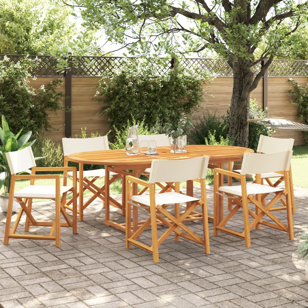 Klappbare Gartenstühle 8 Stk. Weiß Stoff