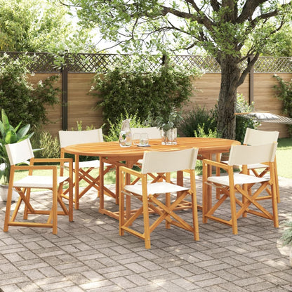 Klappbare Gartenstühle 8 Stk. Weiß Stoff