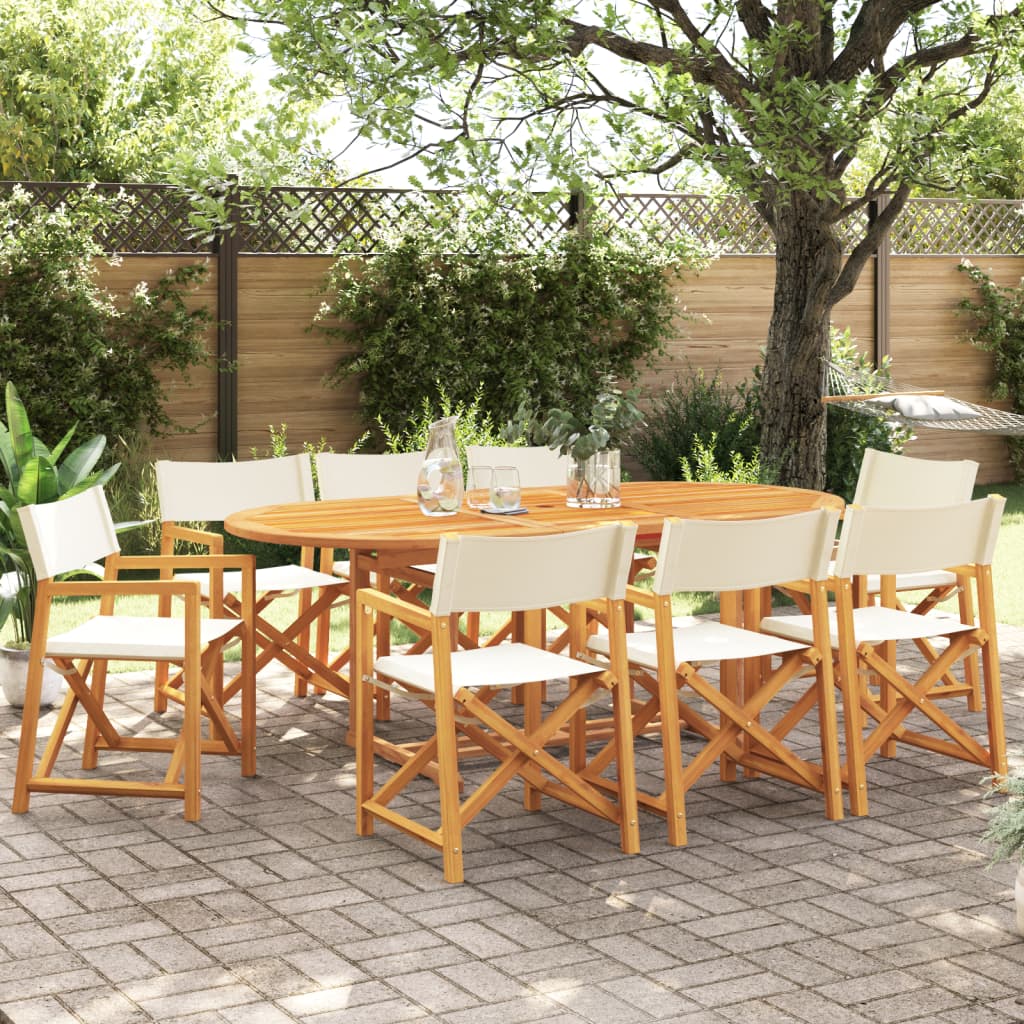 Klappbare Gartenstühle 8 Stk. Weiß Stoff