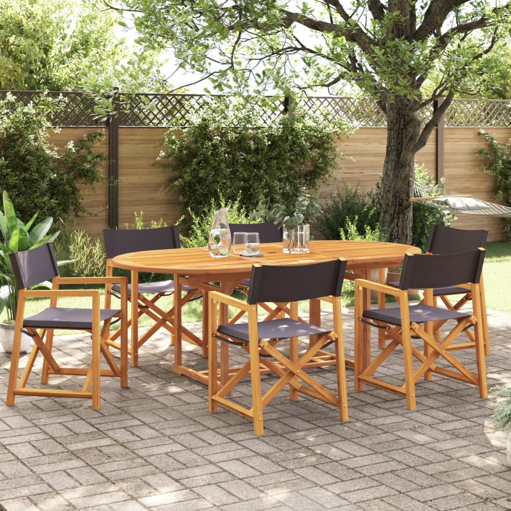 Klappbare Gartenstühle 8 Stk. Weiß Stoff
