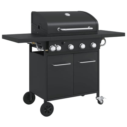 Gasgrill Mit 5 Flammen Schwarz Pulverbeschichteter Stahl