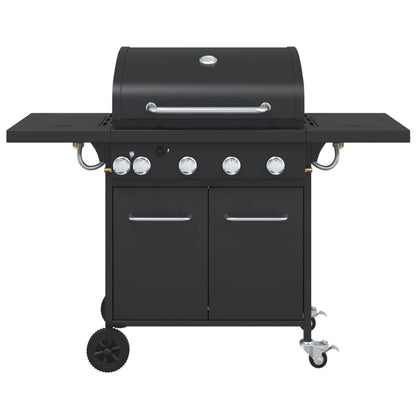 Gasgrill Mit 5 Flammen Schwarz Pulverbeschichteter Stahl