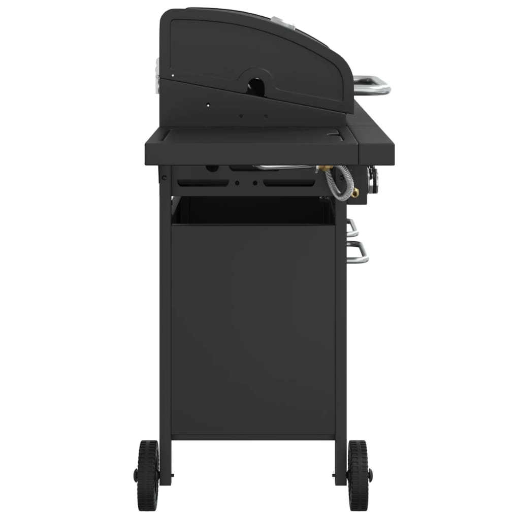 Gasgrill Mit 5 Flammen Schwarz Pulverbeschichteter Stahl