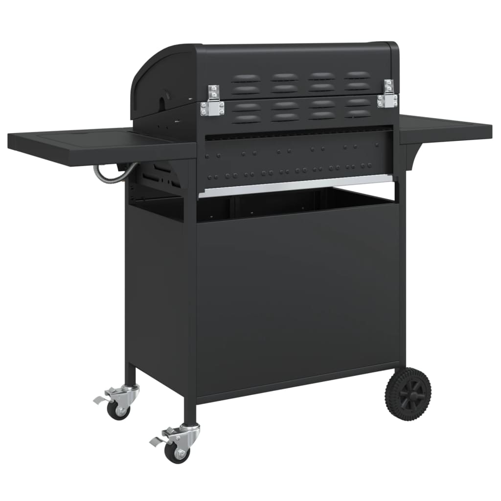 Gasgrill Mit 5 Flammen Schwarz Pulverbeschichteter Stahl