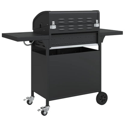 Gasgrill Mit 5 Flammen Schwarz Pulverbeschichteter Stahl