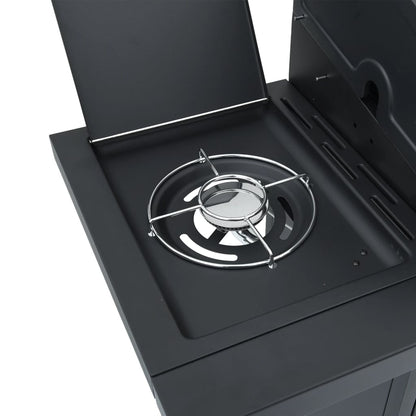 Gasgrill Mit 5 Flammen Schwarz Pulverbeschichteter Stahl