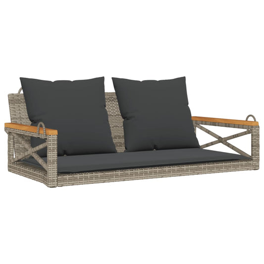 Hängebank Mit Kissen 109X62X40 Cm Poly Rattan Grau