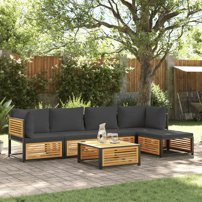 12-Tlg. Garten-Sofagarnitur Mit Kissen Massivholz Akazie