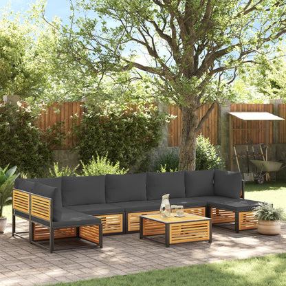 12-Tlg. Garten-Sofagarnitur Mit Kissen Massivholz Akazie