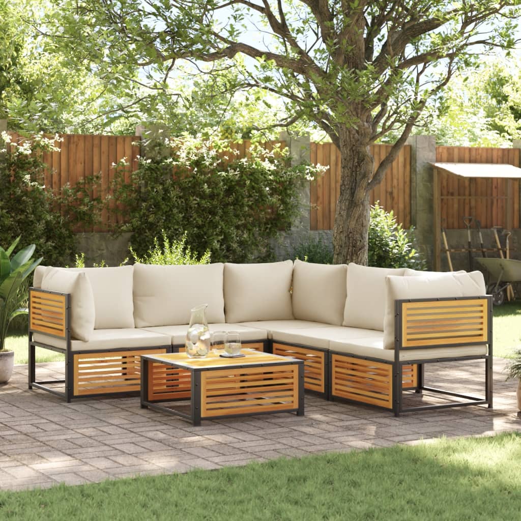 12-Tlg. Garten-Sofagarnitur Mit Kissen Massivholz Akazie