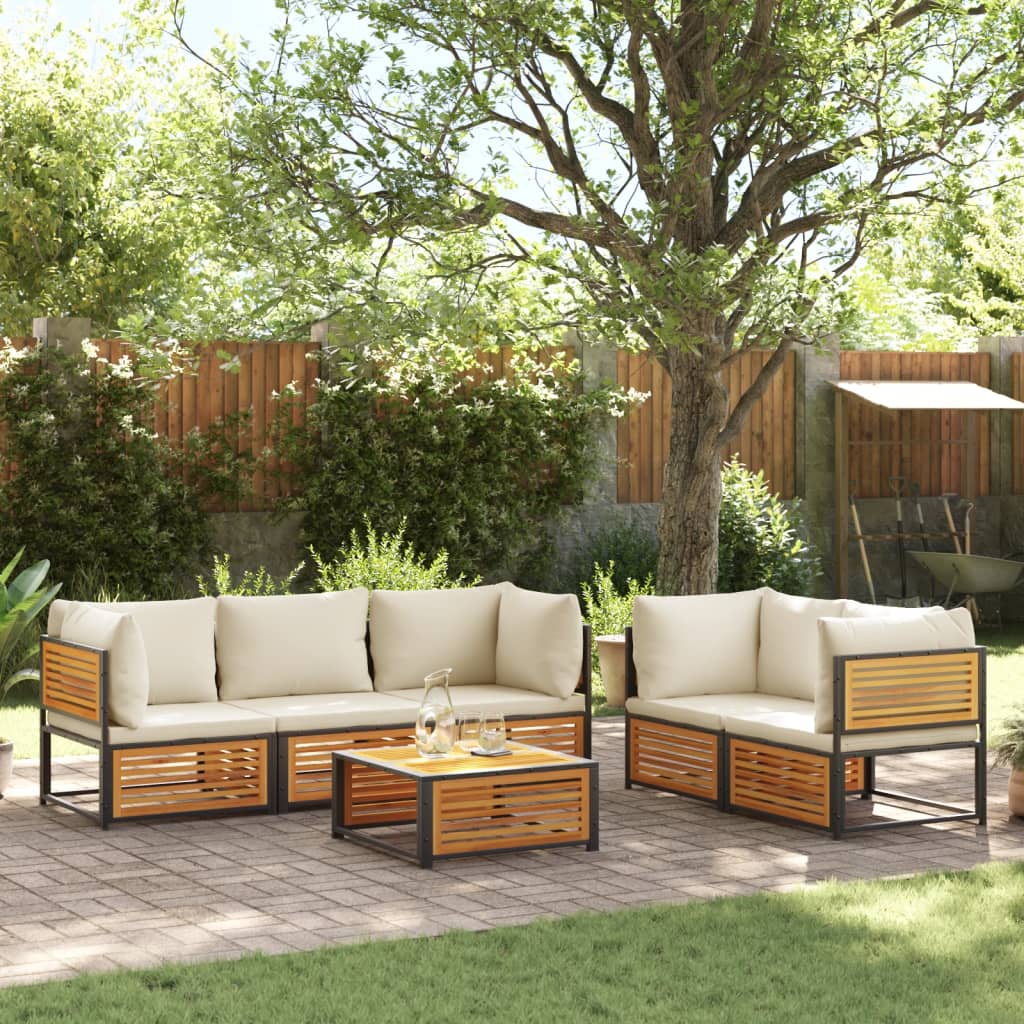 12-Tlg. Garten-Sofagarnitur Mit Kissen Massivholz Akazie