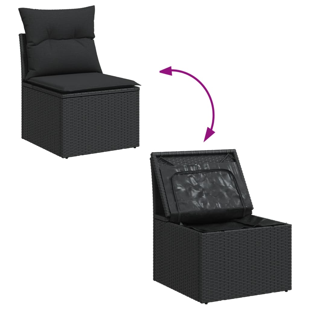 13-Tlg. Garten-Sofagarnitur Mit Kissen Poly Rattan
