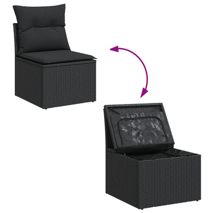 13-Tlg. Garten-Sofagarnitur Mit Kissen Poly Rattan