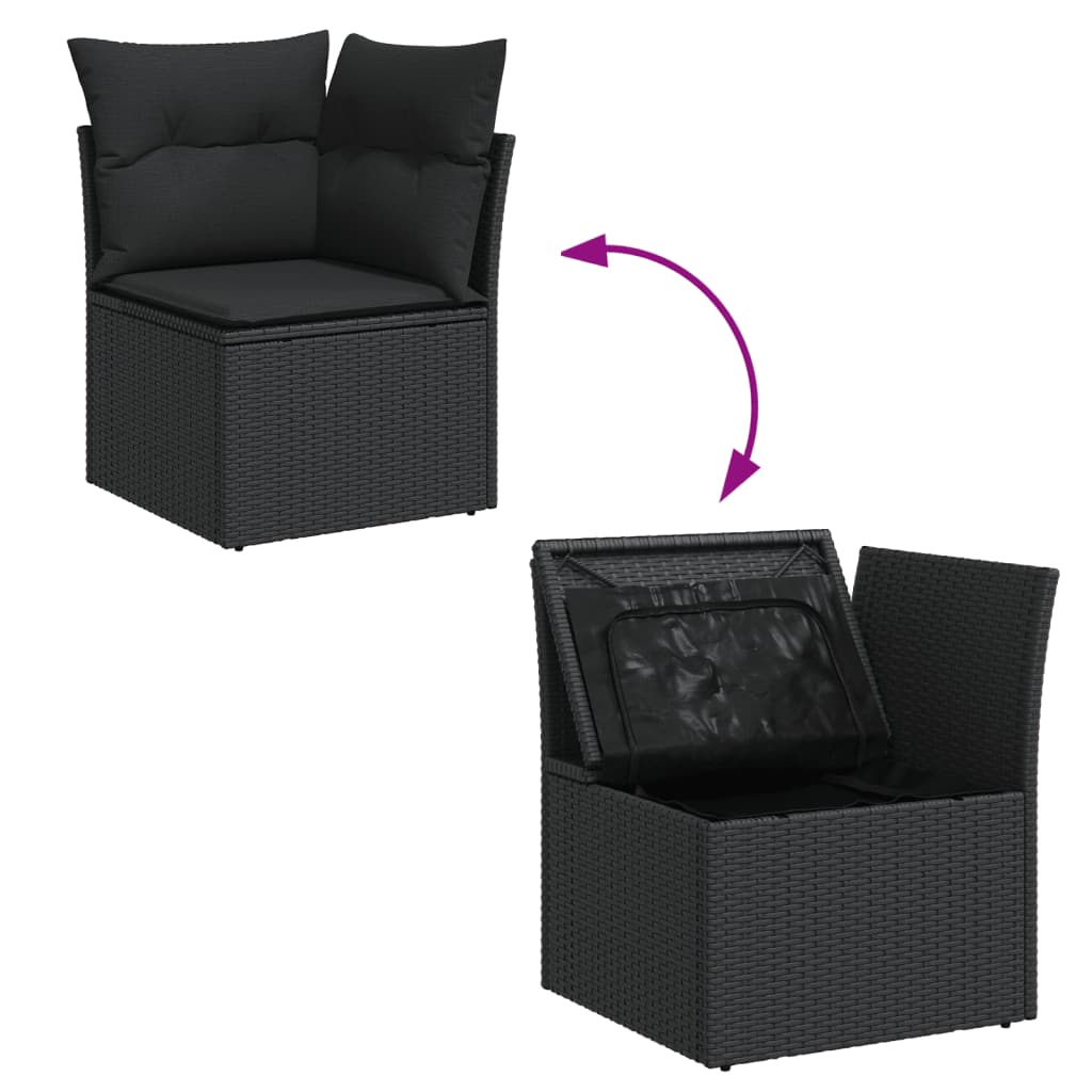 13-Tlg. Garten-Sofagarnitur Mit Kissen Poly Rattan