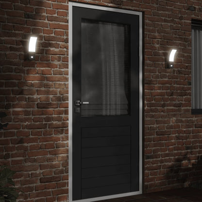Led-Außenwandleuchten Mit Sensor 2 Stk. Aludruckguss Schwarz