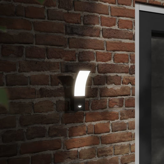 Led-Außenwandleuchten Mit Sensor 2 Stk. Aludruckguss Schwarz