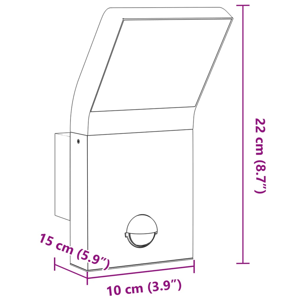 Led-Außenwandleuchten Mit Sensor 2 Stk. Aludruckguss Weiß