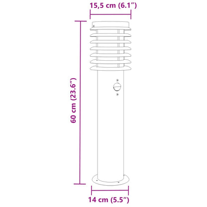 Wegeleuchten Mit Bewegungsmelder 3 Stk. 60 Cm Edelstahl Schwarz