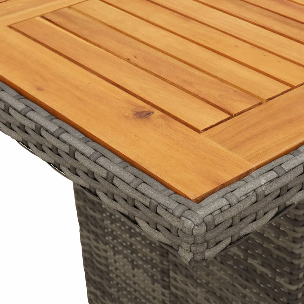 11-Tlg. Garten-Bistro-Set Mit Kissen Poly Rattan