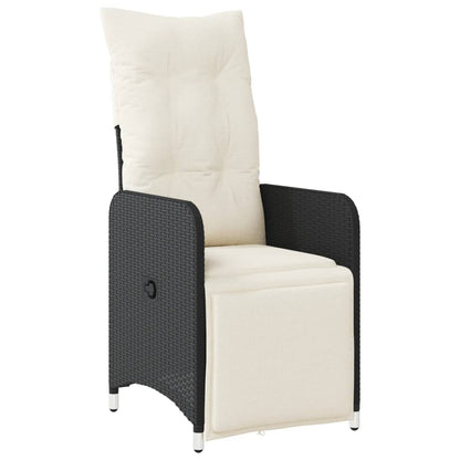 11-Tlg. Garten-Bistro-Set Mit Kissen Schwarz Poly Rattan