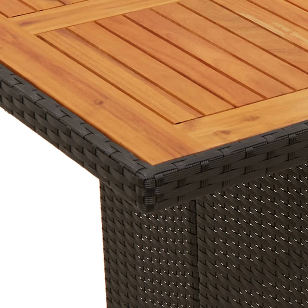 11-Tlg. Garten-Bistro-Set Mit Kissen Schwarz Poly Rattan