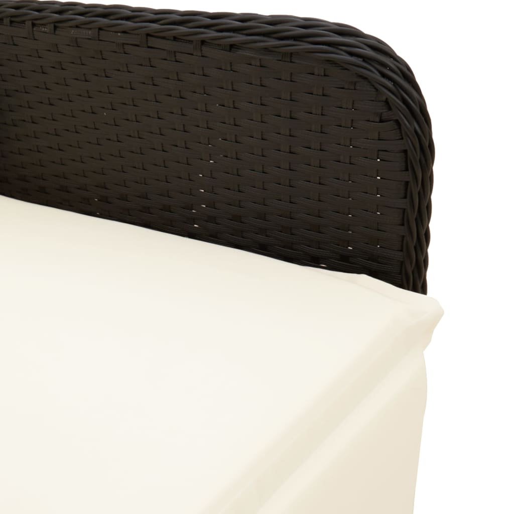 11-Tlg. Garten-Bistro-Set Mit Kissen Schwarz Poly Rattan