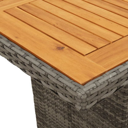11-Tlg. Garten-Essgruppe Mit Kissen Grau Poly Rattan