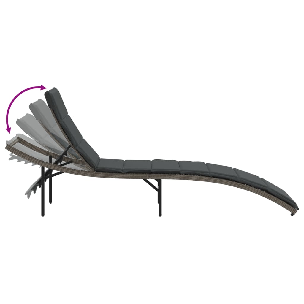 Sonnenliegen 2 Stk. Mit Auflagen Poly Rattan