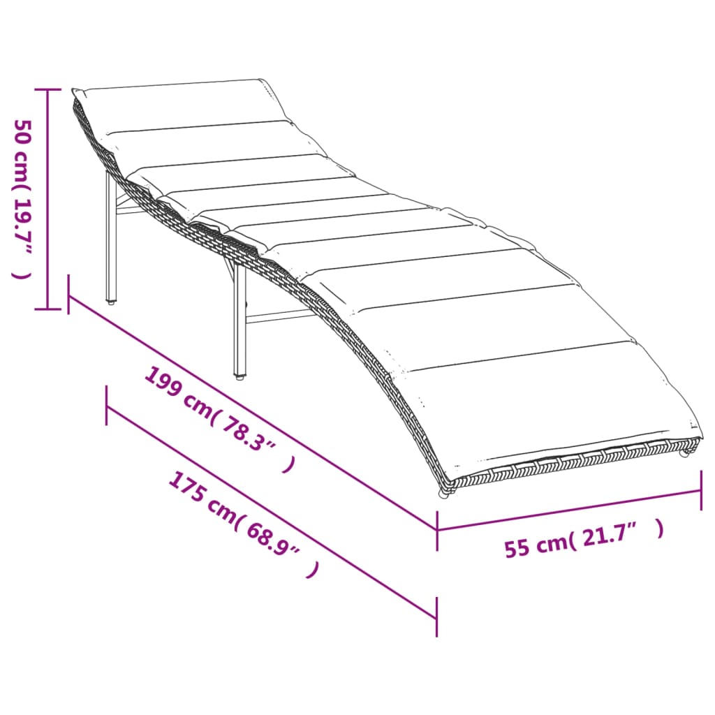 Sonnenliegen 2 Stk. Mit Auflagen Poly Rattan