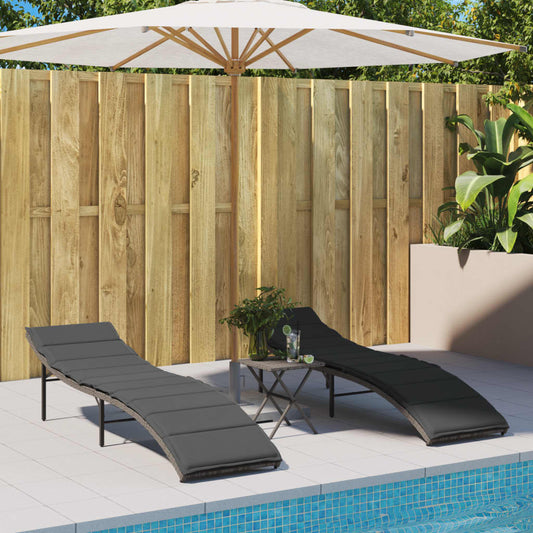 Sonnenliegen 2 Stk. Mit Auflagen Poly Rattan