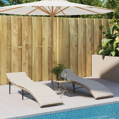 Sonnenliegen 2 Stk. Mit Auflagen Poly Rattan