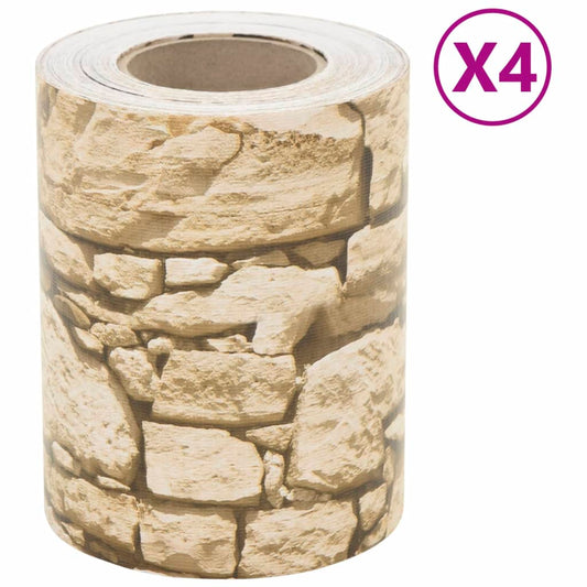 Sichtschutzstreifen 4 Stk. Steinoptik Grau 35X0,19 M Pvc