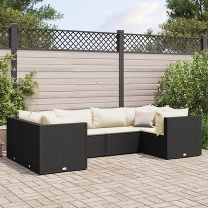 10-Tlg. Garten-Lounge-Set Mit Kissen Poly Rattan