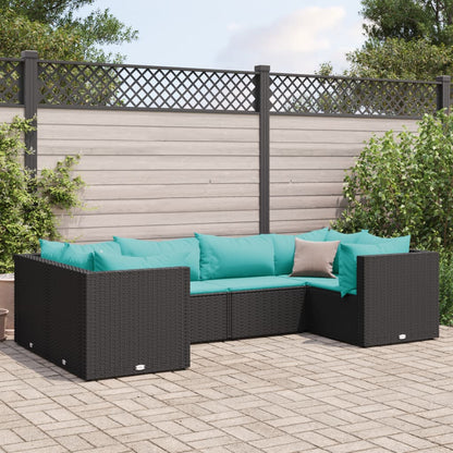 10-Tlg. Garten-Lounge-Set Mit Kissen Poly Rattan