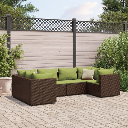 10-Tlg. Garten-Lounge-Set Mit Kissen Poly Rattan