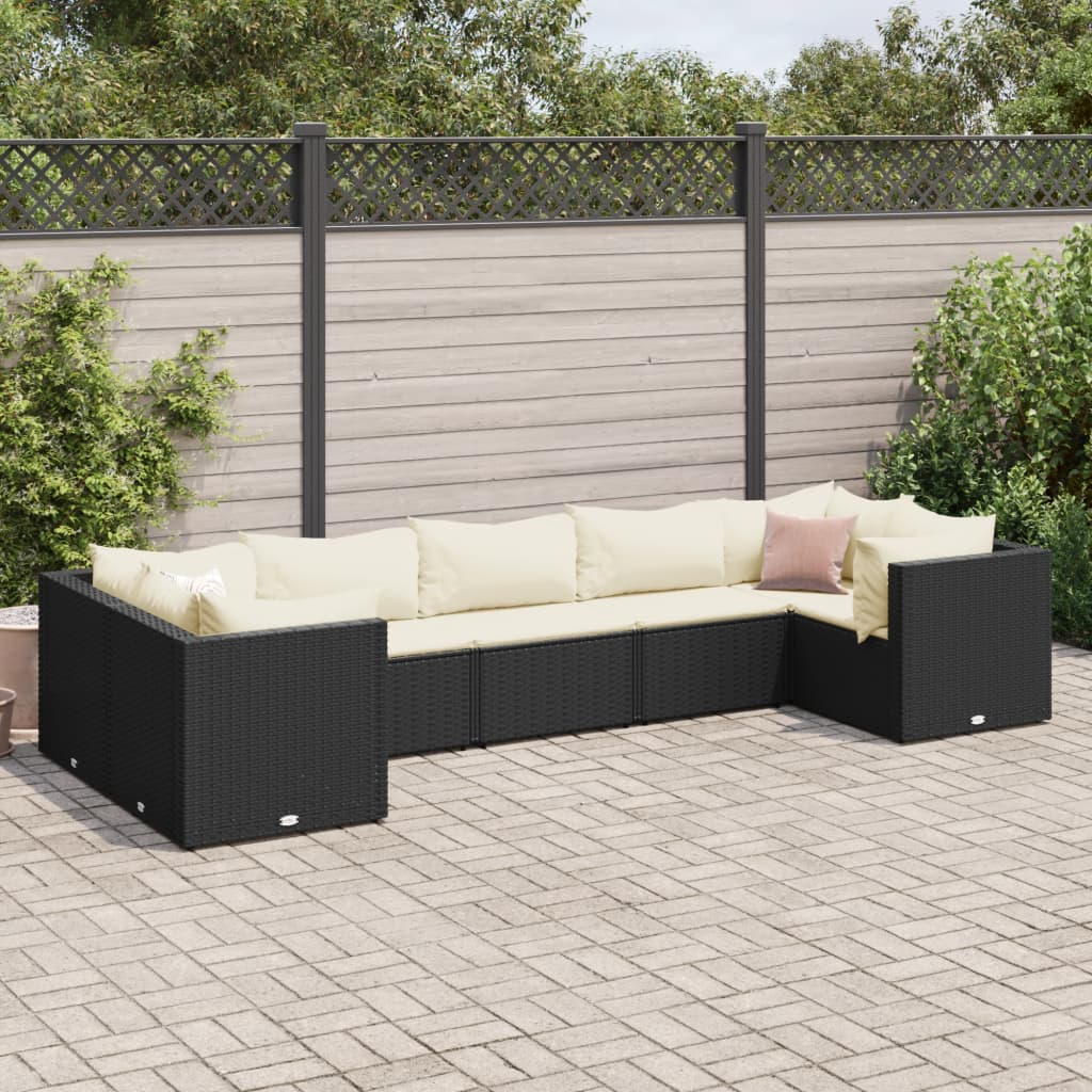 10-Tlg. Garten-Lounge-Set Mit Kissen Poly Rattan
