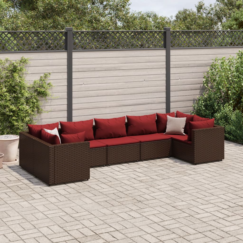 10-Tlg. Garten-Lounge-Set Mit Kissen Poly Rattan