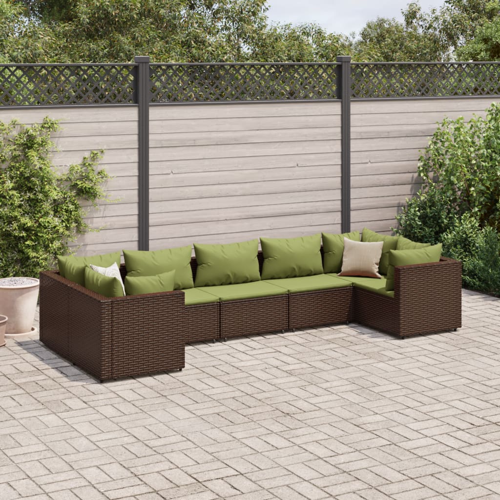 10-Tlg. Garten-Lounge-Set Mit Kissen Poly Rattan