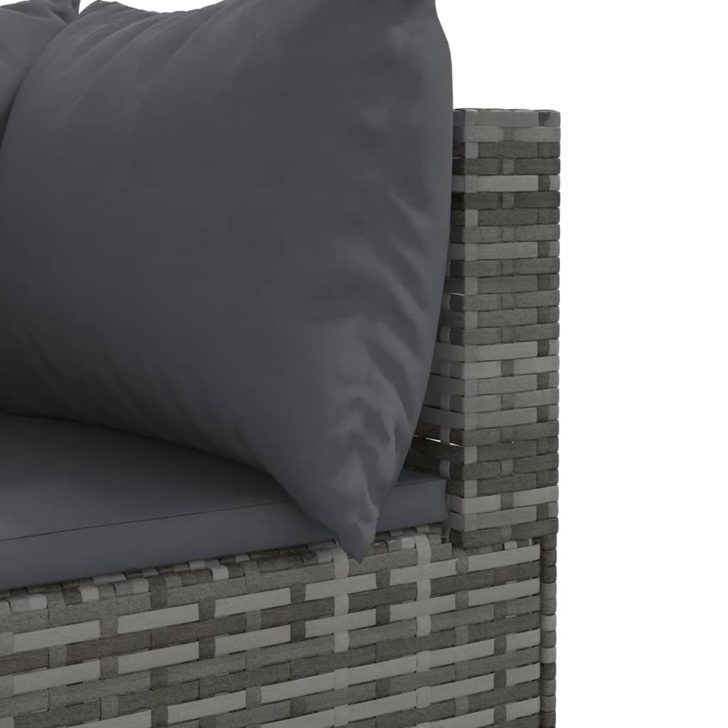 10-Tlg. Garten-Lounge-Set Mit Kissen Poly Rattan