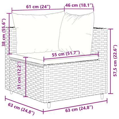 10-Tlg. Garten-Sofagarnitur Mit Kissen Poly Rattan