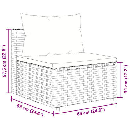 10-Tlg. Garten-Sofagarnitur Mit Kissen Poly Rattan