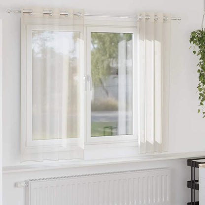 Voile Vorhänge Mit Lasche 2 Stk. Creme