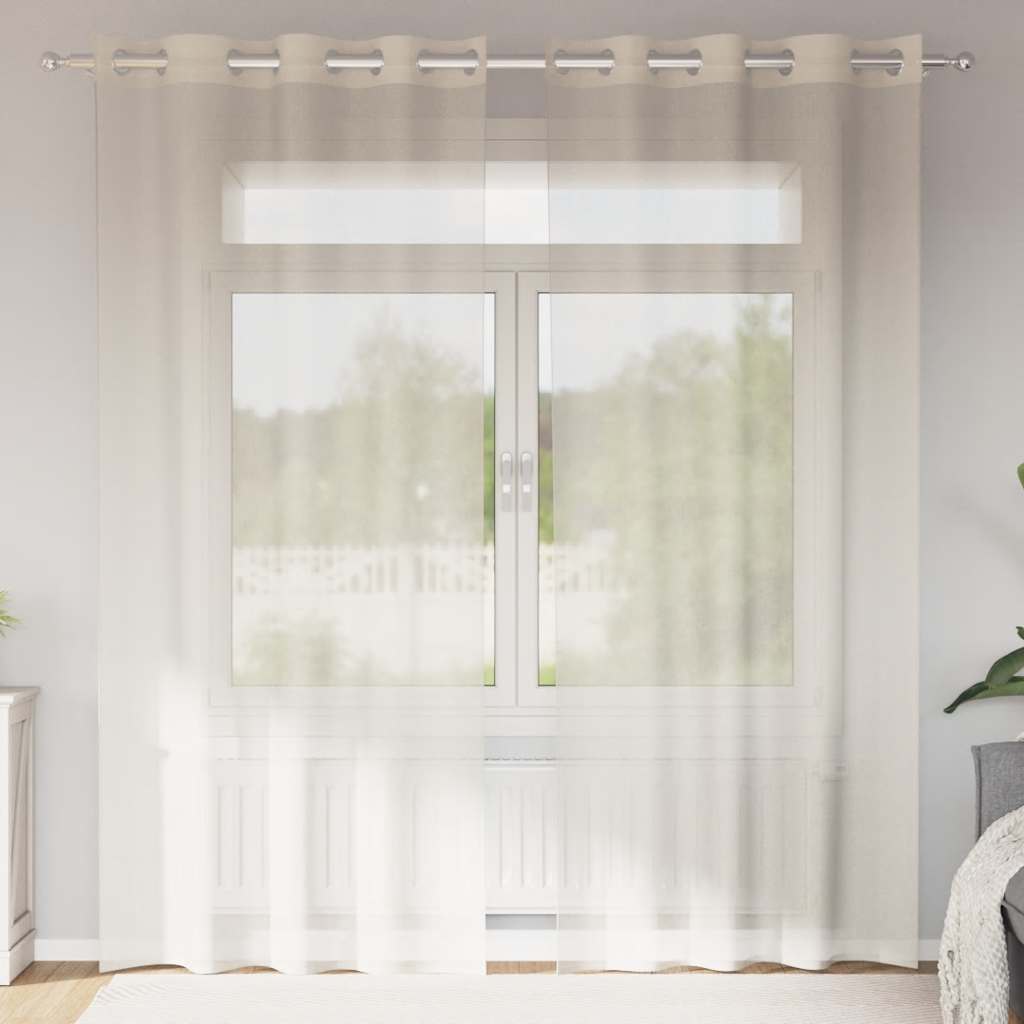 Voile Vorhänge Mit Lasche 2 Stk. Creme