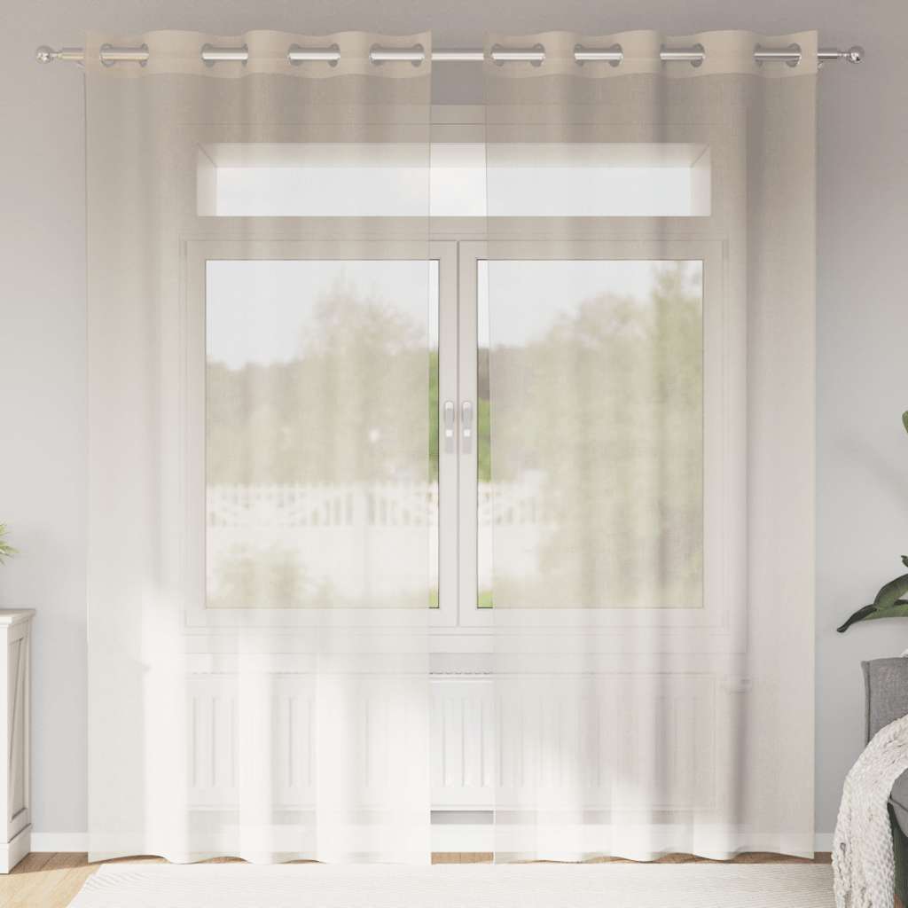 Voile Vorhänge Mit Lasche 2 Stk. Creme